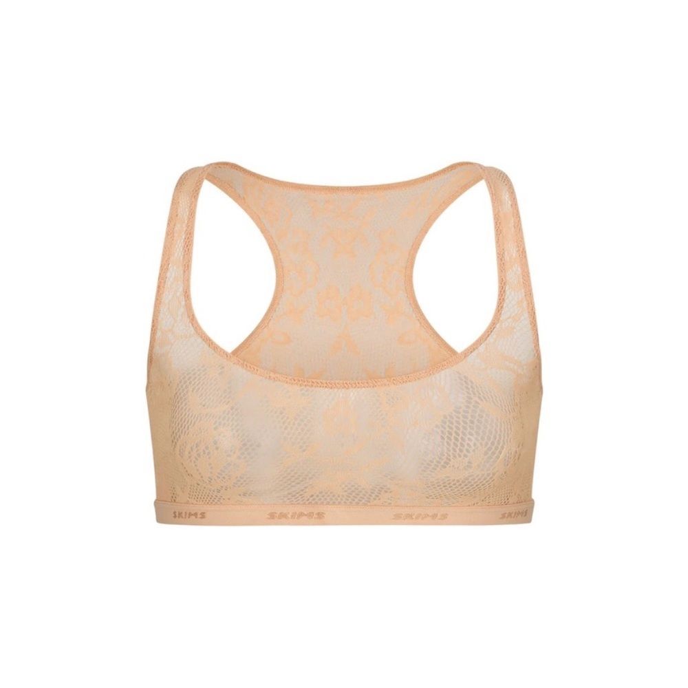 NWT Skims Knit Lace Scoop Neck Bralette in Clay